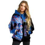kansas jayhawks skull motif blue black hoodie best selling