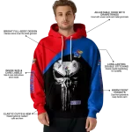 kansas jayhawks skull punisher crimson black hoodie best selling