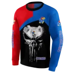 kansas jayhawks skull punisher crimson black hoodie best selling
