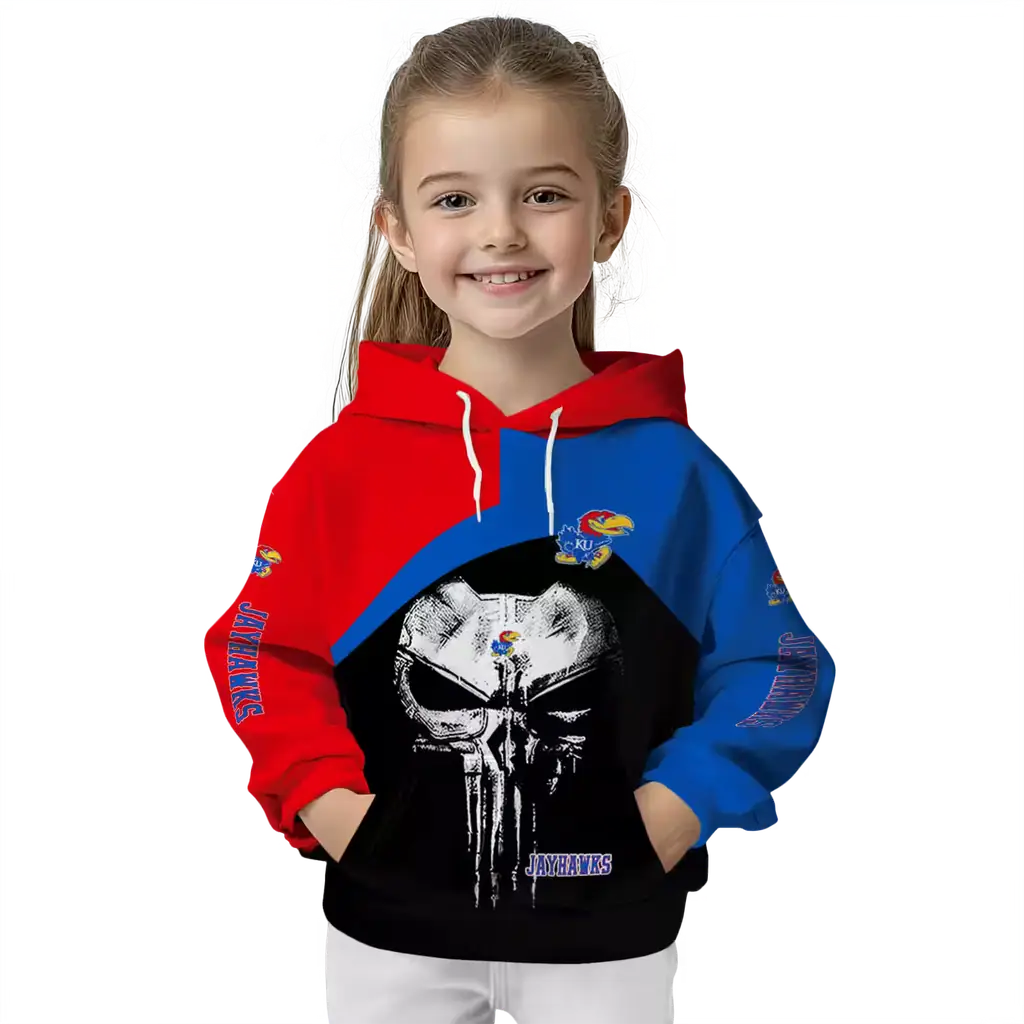 kansas jayhawks skull punisher crimson black hoodie top rated kansas jayhawks skull punisher crimson black hoodie top rated
