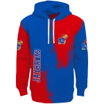 kansas jayhawks splatter effect blue hoodie best selling