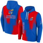 kansas jayhawks splatter effect blue hoodie best selling