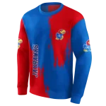 kansas jayhawks splatter effect blue hoodie best selling