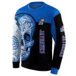 kansas jayhawks sugar skull blue black hoodie best selling