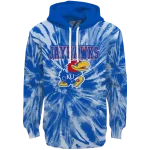 kansas jayhawks tie dye pattern blue hoodie best selling