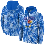 kansas jayhawks tie dye pattern blue hoodie best selling