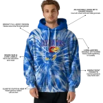 kansas jayhawks tie dye pattern blue hoodie best selling