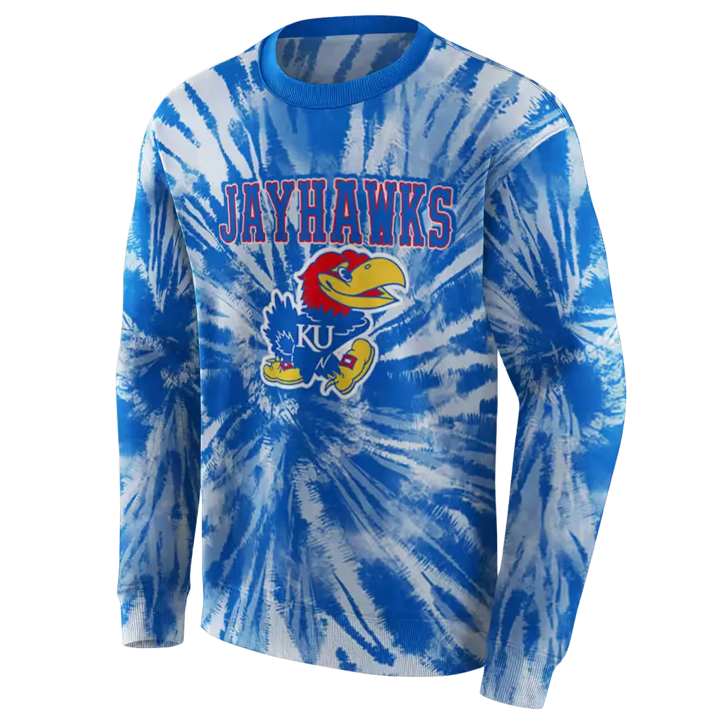 kansas jayhawks tie dye pattern blue hoodie new arrival kansas jayhawks tie dye pattern blue hoodie new arrival