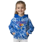 kansas jayhawks tie dye pattern blue hoodie best selling