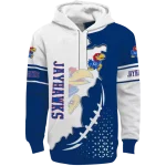 kansas jayhawks triangular pattern blue white hoodie best selling