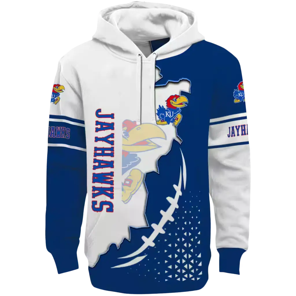 kansas jayhawks triangular pattern blue white hoodie best selling kansas jayhawks triangular pattern blue white hoodie best selling