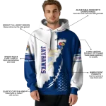 kansas jayhawks triangular pattern blue white hoodie best selling