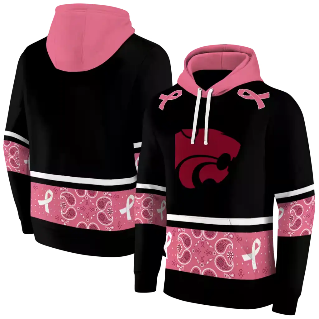 kansas state wildcats awareness ribbon black pink hoodie fashion forward kansas state wildcats awareness ribbon black pink hoodie fashion forward