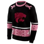 kansas state wildcats awareness ribbon black pink hoodie best selling