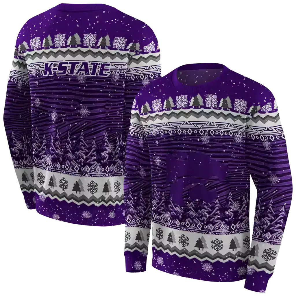 kansas state wildcats christmas trees purple hoodie premium grade kansas state wildcats christmas trees purple hoodie premium grade