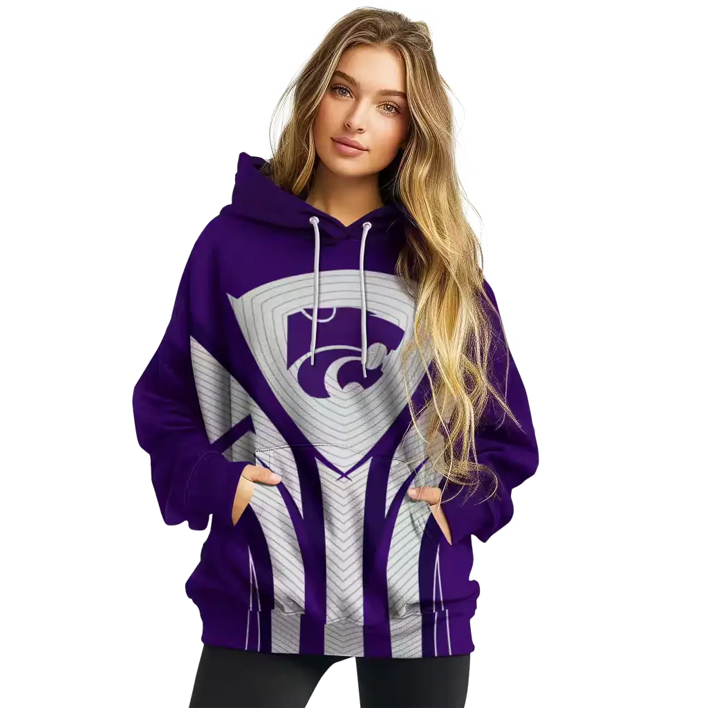 kansas state wildcats concentric lines purple black hoodie high quality kansas state wildcats concentric lines purple black hoodie high quality