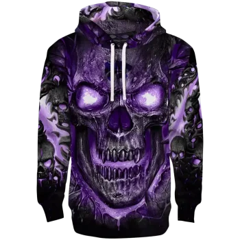 kansas state wildcats demonic skull purple black hoodie best selling