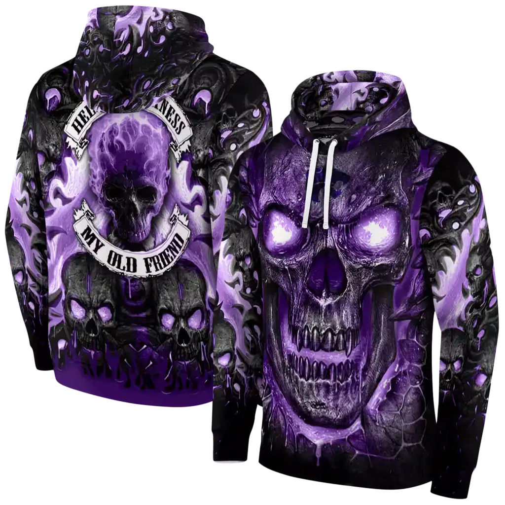 kansas state wildcats demonic skull purple black hoodie fashion forward kansas state wildcats demonic skull purple black hoodie fashion forward