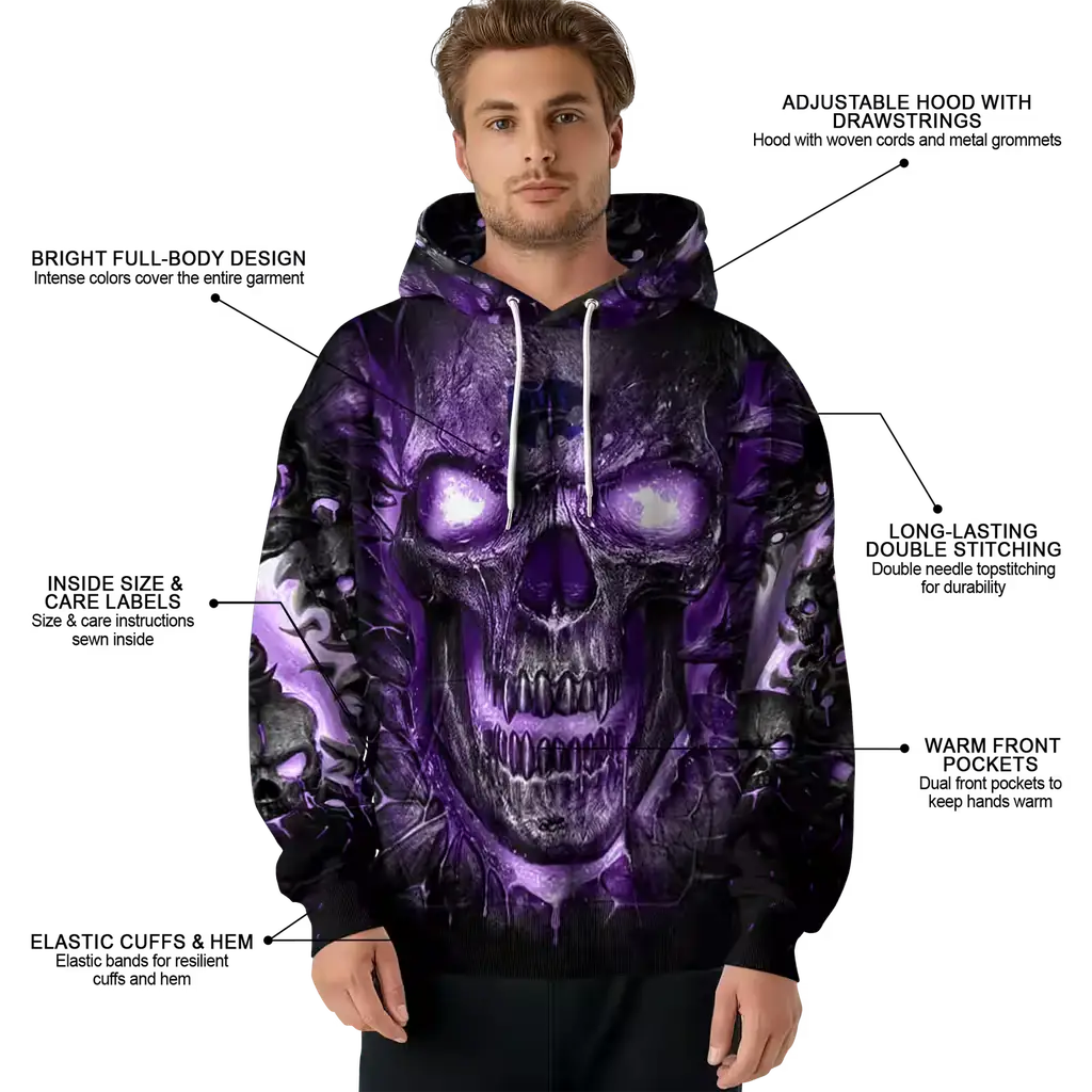 kansas state wildcats demonic skull purple black hoodie latest model kansas state wildcats demonic skull purple black hoodie latest model