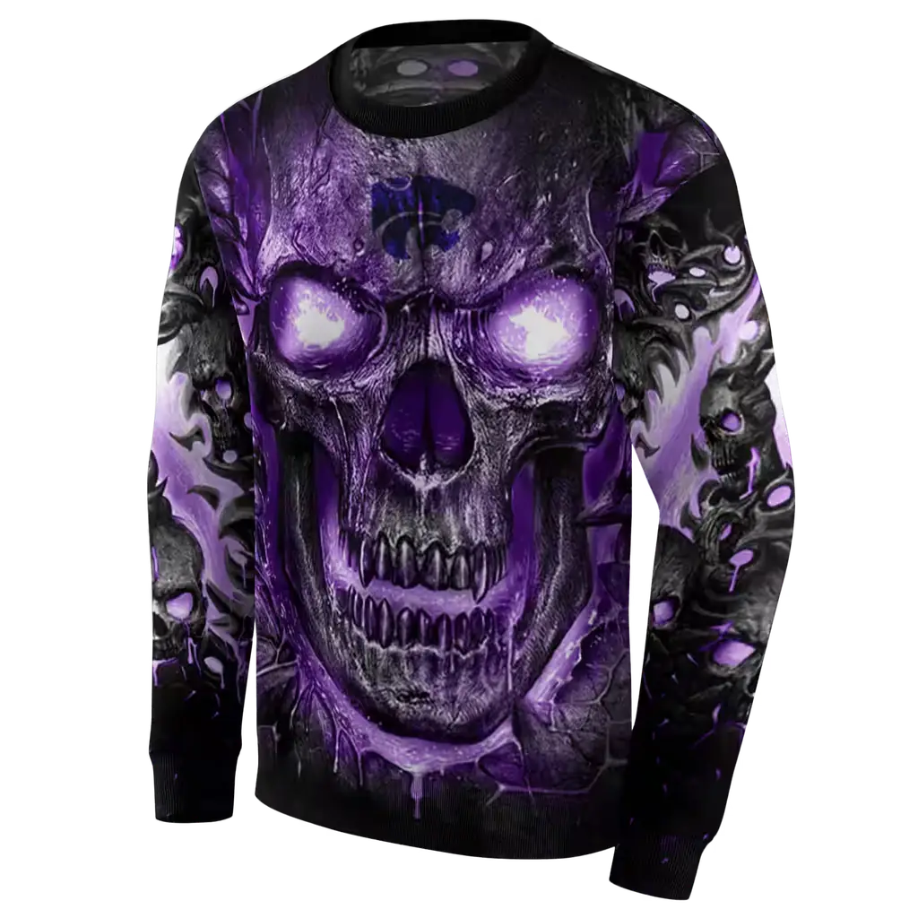 kansas state wildcats demonic skull purple black hoodie new arrival kansas state wildcats demonic skull purple black hoodie new arrival
