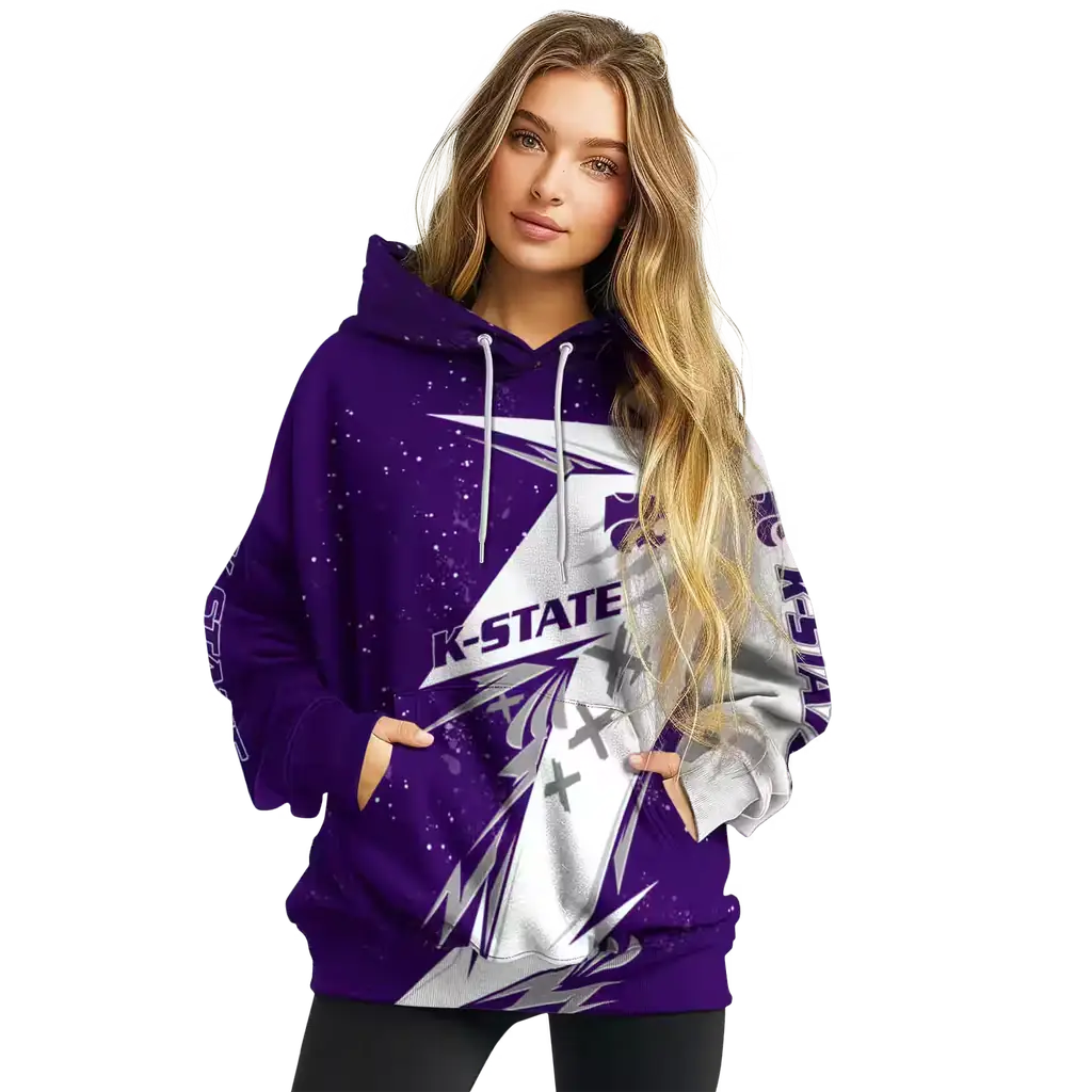 kansas state wildcats dynamic slash purple white hoodie high quality kansas state wildcats dynamic slash purple white hoodie high quality
