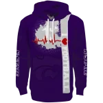 kansas state wildcats football heartbeat purple hoodie best selling