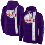 kansas state wildcats football heartbeat purple hoodie best selling
