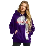 kansas state wildcats football heartbeat purple hoodie best selling