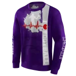 kansas state wildcats football heartbeat purple hoodie best selling