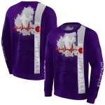 kansas state wildcats football heartbeat purple hoodie best selling