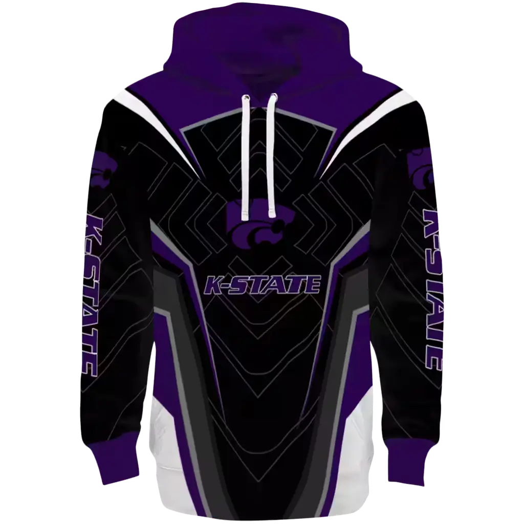 kansas state wildcats futuristic pattern purple black hoodie best selling kansas state wildcats futuristic pattern purple black hoodie best selling