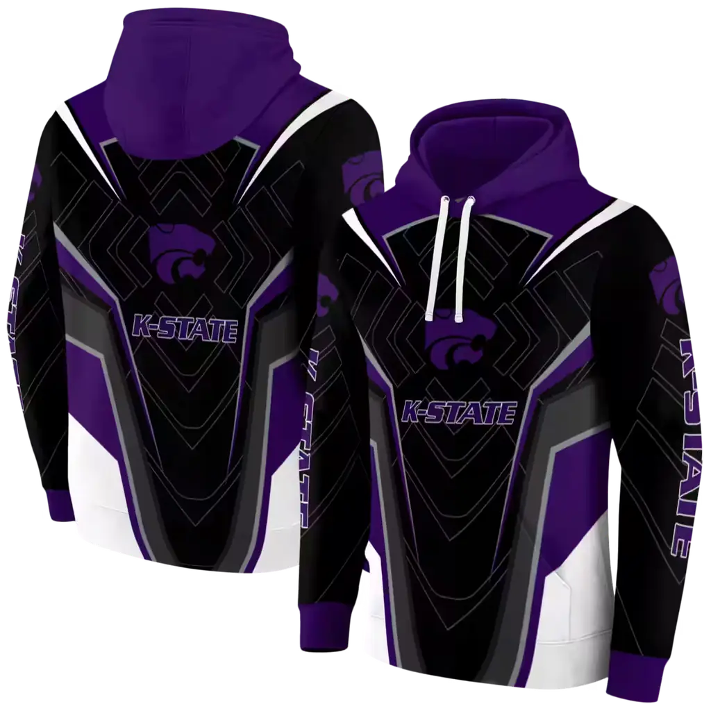 kansas state wildcats futuristic pattern purple black hoodie fashion forward kansas state wildcats futuristic pattern purple black hoodie fashion forward