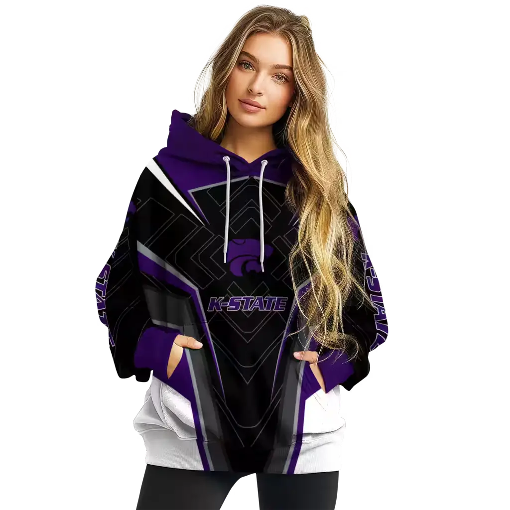 kansas state wildcats futuristic pattern purple black hoodie high quality kansas state wildcats futuristic pattern purple black hoodie high quality