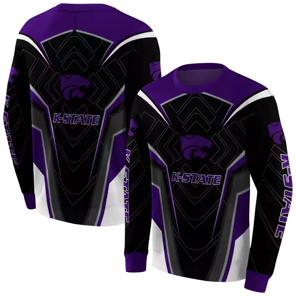 kansas state wildcats futuristic pattern purple black hoodie premium grade kansas state wildcats futuristic pattern purple black hoodie premium grade