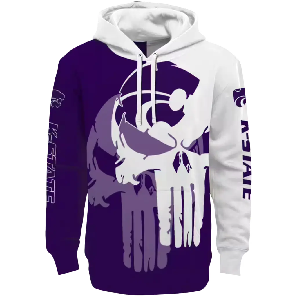 kansas state wildcats graphic punisher purple white hoodie best selling kansas state wildcats graphic punisher purple white hoodie best selling
