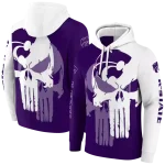 kansas state wildcats graphic punisher purple white hoodie best selling