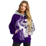 kansas state wildcats graphic punisher purple white hoodie best selling