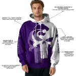 kansas state wildcats graphic punisher purple white hoodie best selling