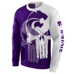 kansas state wildcats graphic punisher purple white hoodie best selling