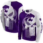 kansas state wildcats graphic punisher purple white hoodie best selling