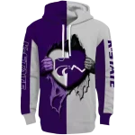 kansas state wildcats heartbeat graphic purple hoodie best selling