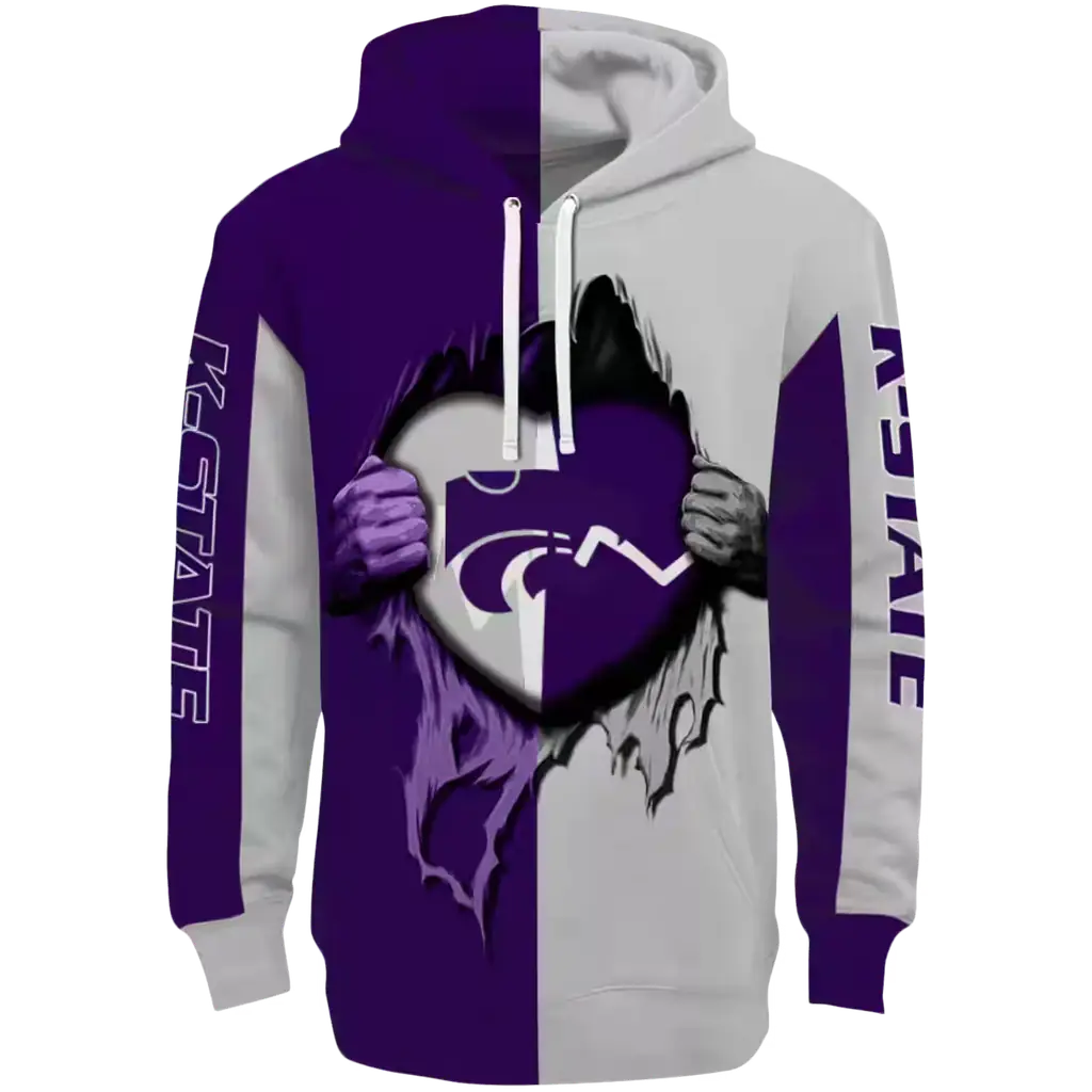 kansas state wildcats heartbeat graphic purple hoodie best selling kansas state wildcats heartbeat graphic purple hoodie best selling