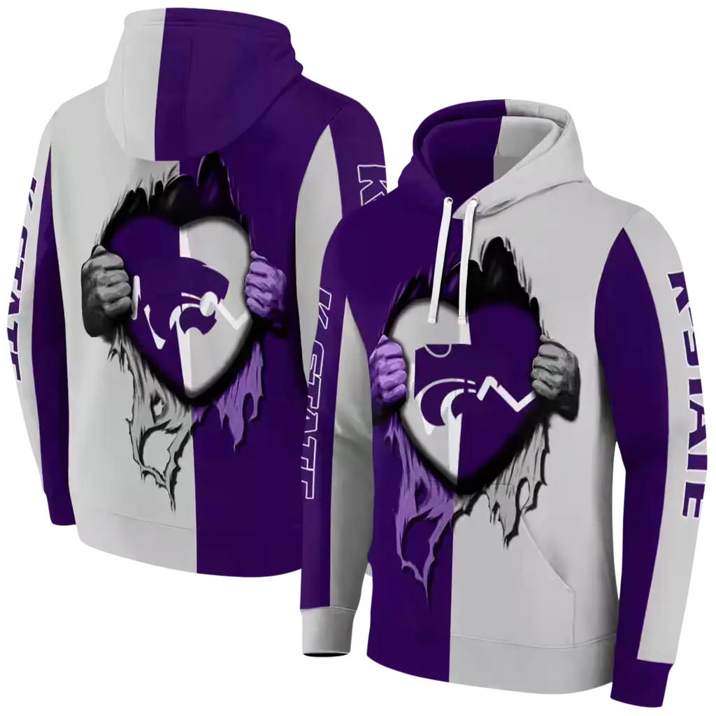 kansas state wildcats heartbeat graphic purple hoodie fashion forward kansas state wildcats heartbeat graphic purple hoodie fashion forward