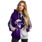 kansas state wildcats heartbeat graphic purple hoodie best selling