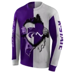 kansas state wildcats heartbeat graphic purple hoodie best selling