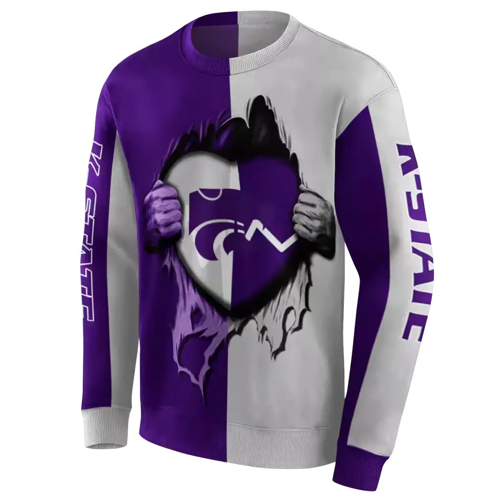 kansas state wildcats heartbeat graphic purple hoodie new arrival kansas state wildcats heartbeat graphic purple hoodie new arrival