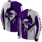 kansas state wildcats heartbeat graphic purple hoodie best selling