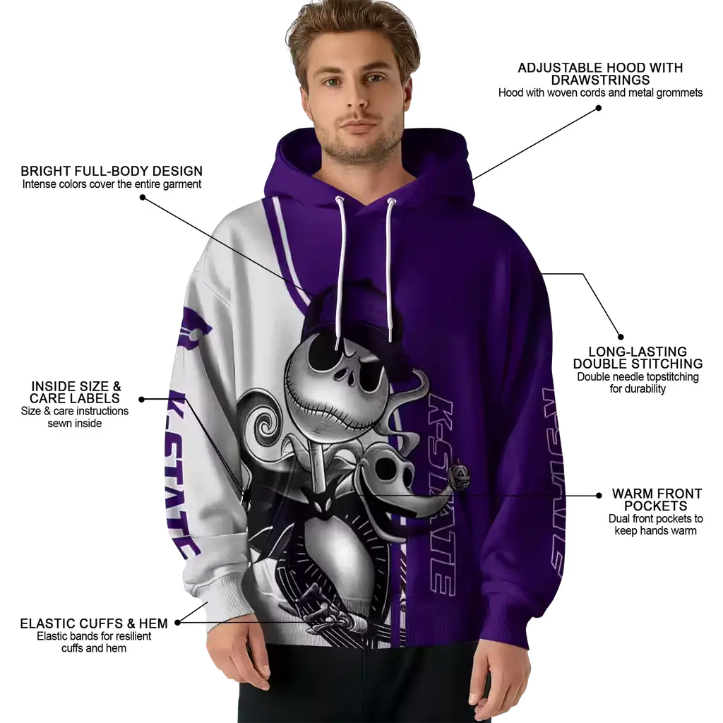 kansas state wildcats jack skellington purple hoodie latest model kansas state wildcats jack skellington purple hoodie latest model