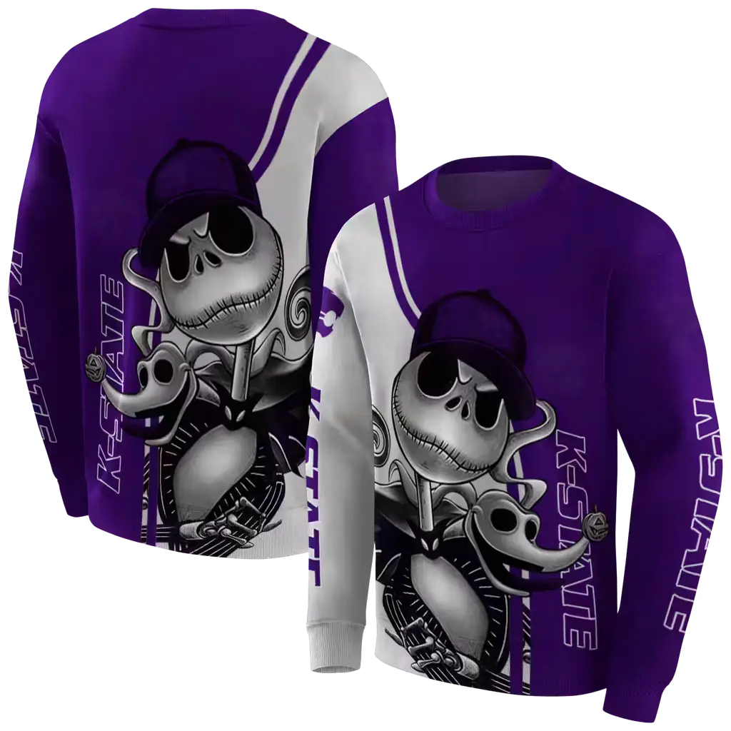 kansas state wildcats jack skellington purple hoodie premium grade kansas state wildcats jack skellington purple hoodie premium grade