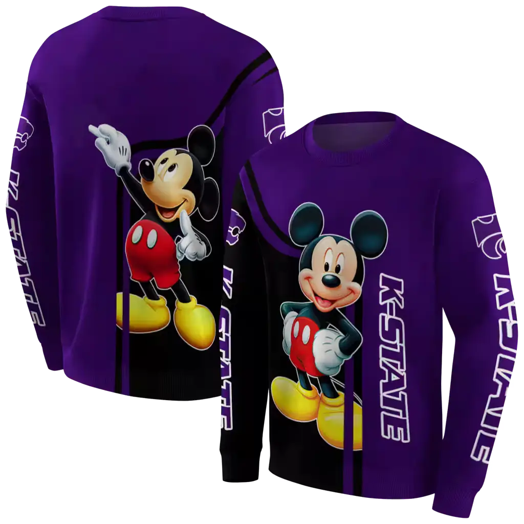 kansas state wildcats mickey mouse purple black hoodie premium grade kansas state wildcats mickey mouse purple black hoodie premium grade